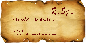 Riskó Szabolcs névjegykártya